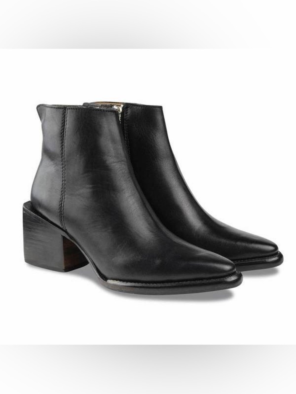 SUTRO BLACK LEATHER BLOCK HEEL BOOT